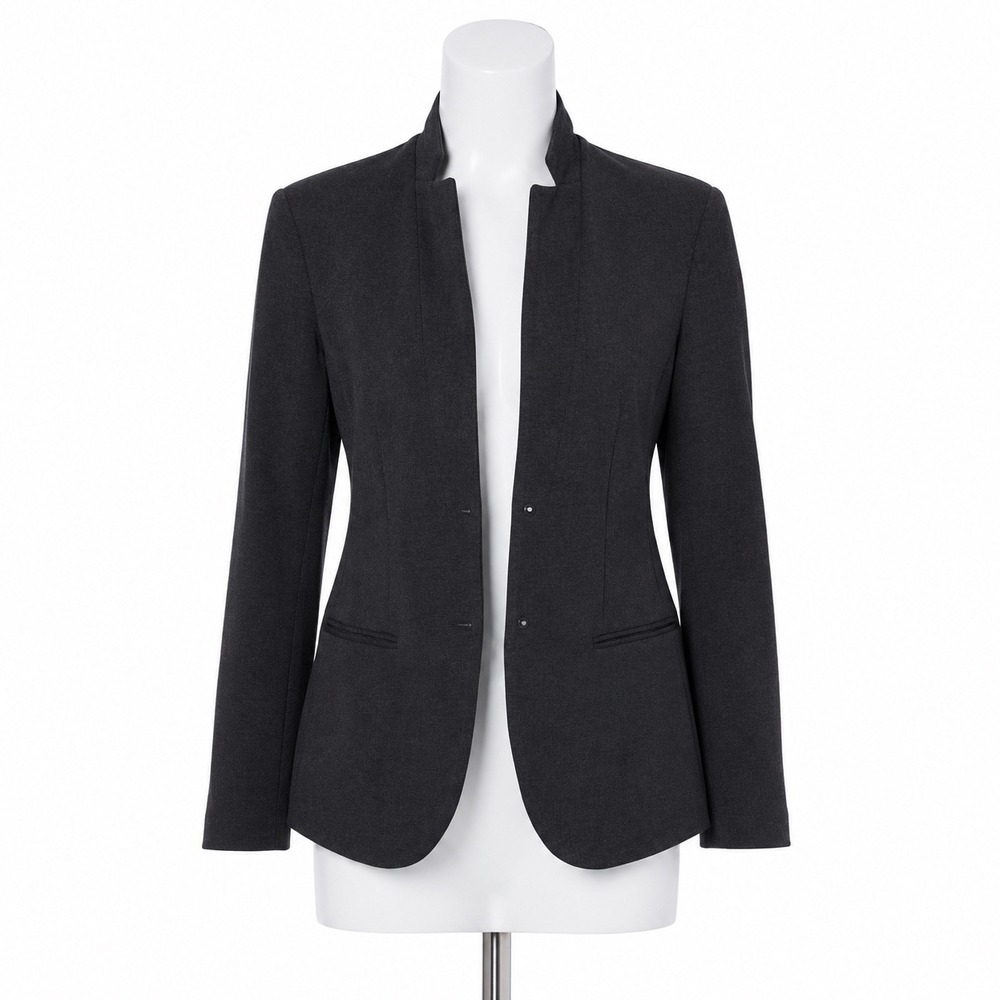 NEW Athleta Venice Blazer Jacket Women's Size 16 Charcoal Ponte Snaps Business